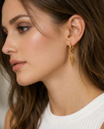 Corn Charm Hoop Earrings - 18k Gold Plated