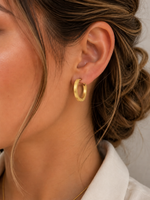 Minimalist Gold Plated Curved Surface Stud Earrings