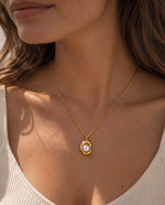 Pearl Accent Pendant Necklace, Gold Plated, Minimalist