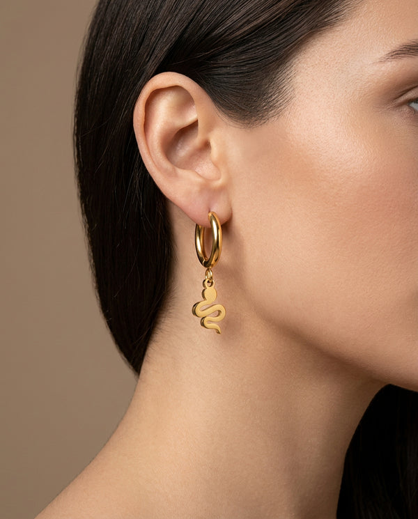 Gold Plated Snake Earrings