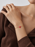 Red Heart Charm Gold Color Pulseras Bracelet