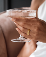 Gold Plated Shell Disc Ring - Coastal Signet Style