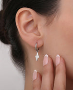 Lightning Bolt Round Dangle Earrings – Gold Plated, Statement Charm