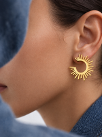 Modern Minimalist Gold Plated C-Shape Hoop Earrings