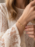 Gold Heart Charm Chain Bracelet – Adjustable, 18k Gold Plated