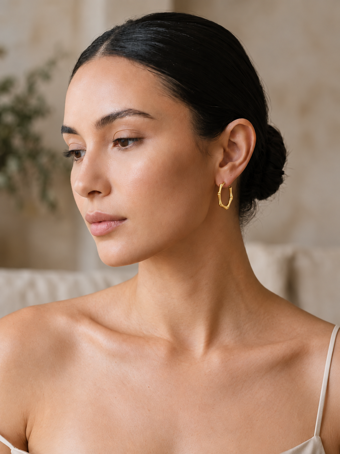 Gold Spiral Swirl Stud Earrings – 18K Plated