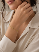 Gold Peach Heart Charm Bracelet – 18k Gold Plated