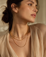 Three-Tier Layered Necklace – Mixed Chain Styles, Gold Plated