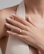 Triangle Shell Ring - Gold Plated