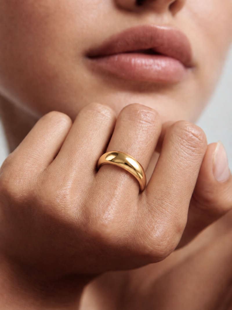 Oval Signet Ring - 18K Gold Plated