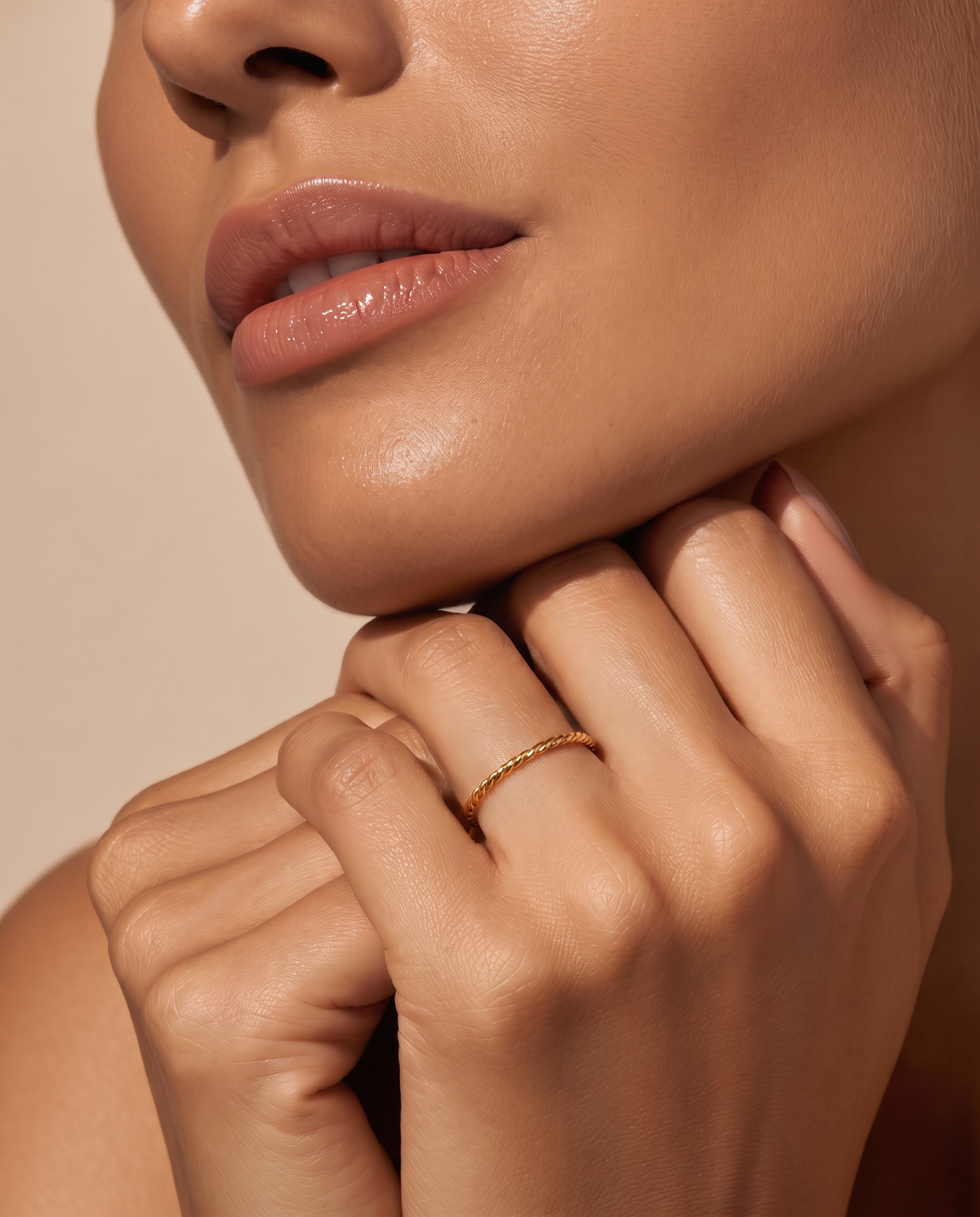Spinning Minimalist Gold Plated Solitaire Ring