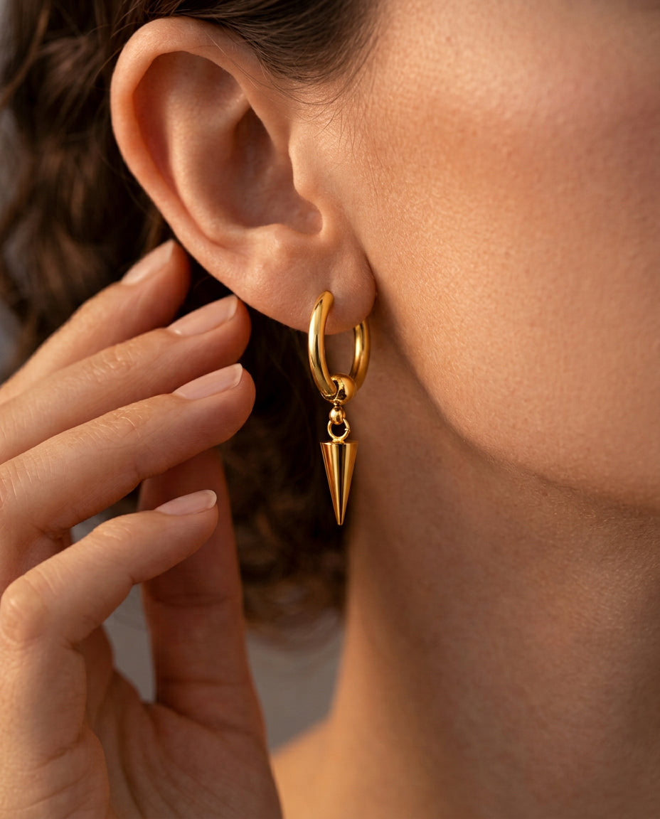 Corn Charm Hoop Earrings - 18k Gold Plated