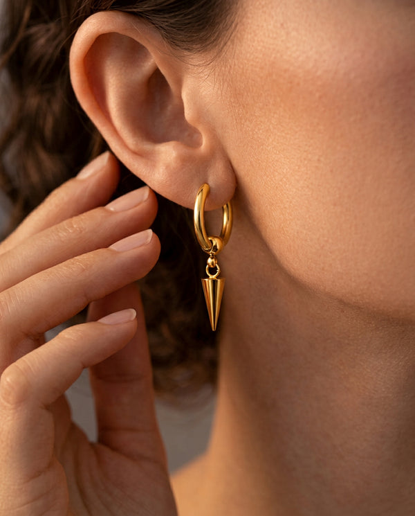 Corn Charm Hoop Earrings - 18k Gold Plated