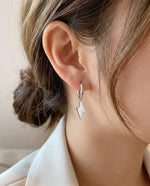Lightning Bolt Round Dangle Earrings – Gold Plated, Statement Charm