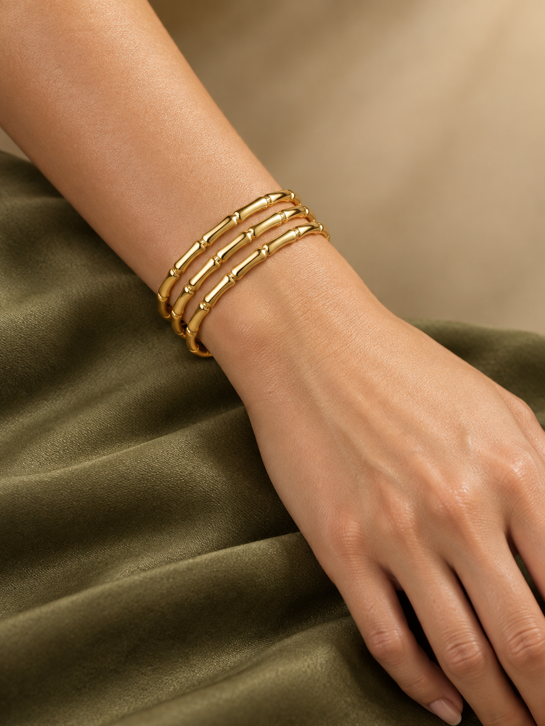 Graduated Gold Open Cuff Bracelet – Tapered 3.6–18mm Wide