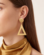 Minimalist Triangle Stud Earrings, Gold Plated