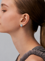 Gold Plated Shell Cut Stud Earrings
