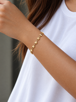 Gold Heart Charm Chain Bracelet – Adjustable, 18k Gold Plated