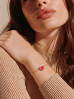 Red Heart Charm Gold Color Pulseras Bracelet