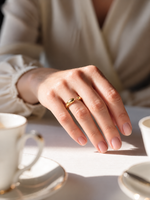 Layered Feather Shape Ring, Gold Plated, Stacked Design