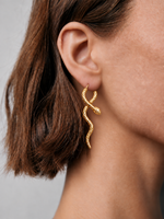 Snake Motif Gold Plated Earrings, Vintage-Inspired