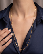 Oval Gold Plated Beads Necklace