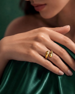 Minimalist Open Band Ring - Polished Gold Plated, Adjustable