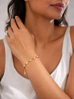Gold Heart Charm Chain Bracelet – Adjustable, 18k Gold Plated