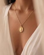 Virgin Mary & Cross Necklace, Gold Plated, Religious Jewelry