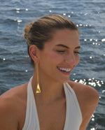 Triangle Pendant Drop Earrings, Gold Plated