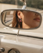 Red Lips Hooped Earrings - Gold Plated