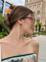 Oval Tiger's Eye Stud Earrings – 18k Gold Plated