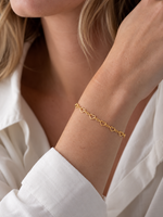 Gold Heart-Shaped Bangle Bracelet – Adjustable 18k Gold Plated