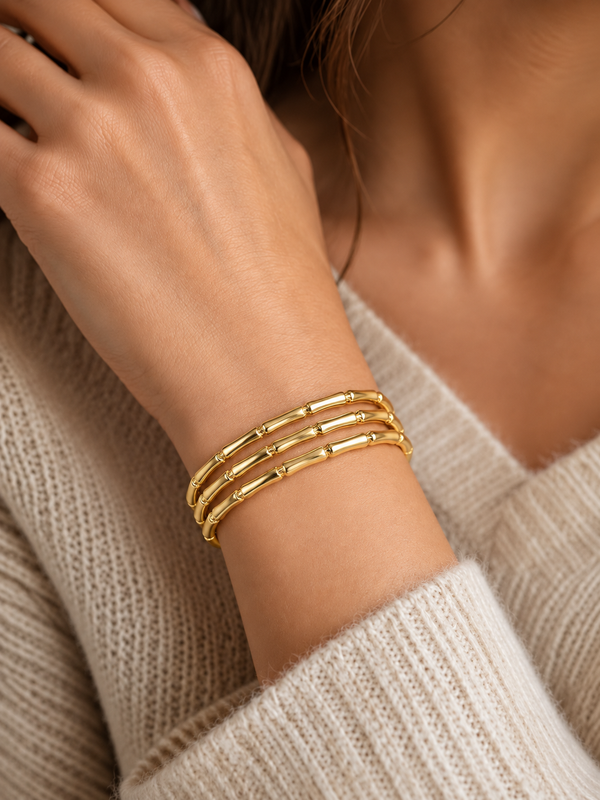 Graduated Gold Open Cuff Bracelet – Tapered 3.6–18mm Wide