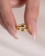 Minimalist Open Band Ring - Polished Gold Plated, Adjustable