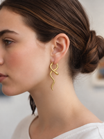 Snake Motif Gold Plated Earrings, Vintage-Inspired