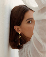 Geometric Star, Circle Cone Earrings, Modern Minimalist Gold Plated