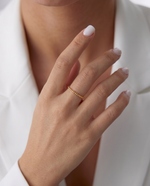 Beaded Bone Ring - Round Bead Design, Gold Plated