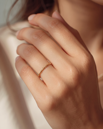Spinning Minimalist Gold Plated Solitaire Ring