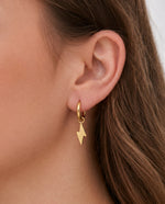 Lightning Bolt Round Dangle Earrings – Gold Plated, Statement Charm