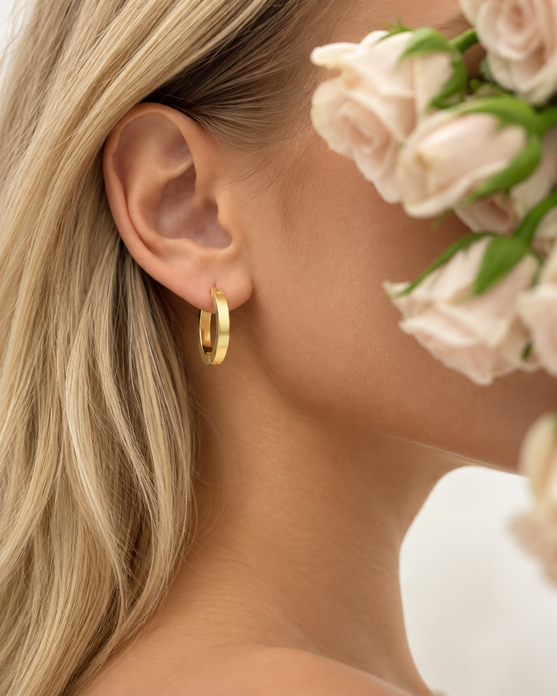 Minimalist Gold Plated Curved Surface Stud Earrings