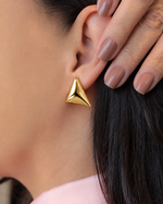 Minimalist Gold Triangle Dangle Earrings - 18k Gold Plated