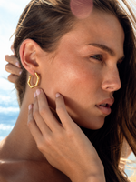 Gold Spiral Swirl Stud Earrings – 18K Plated