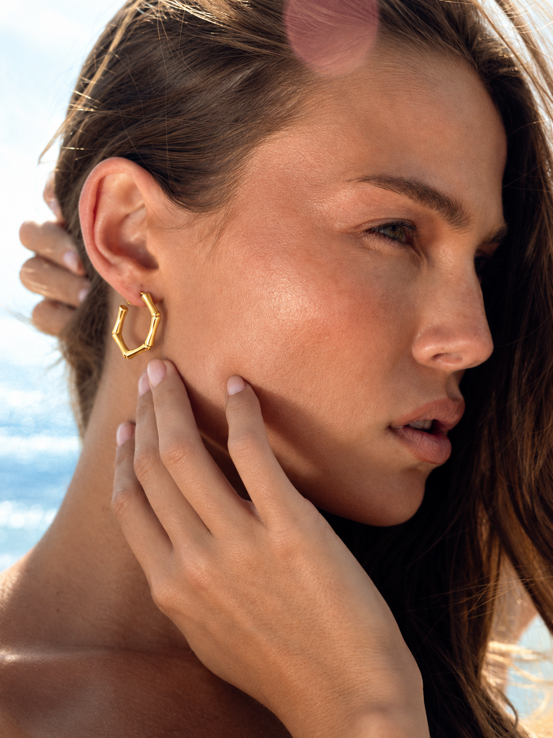 Gold Spiral Swirl Stud Earrings – 18K Plated