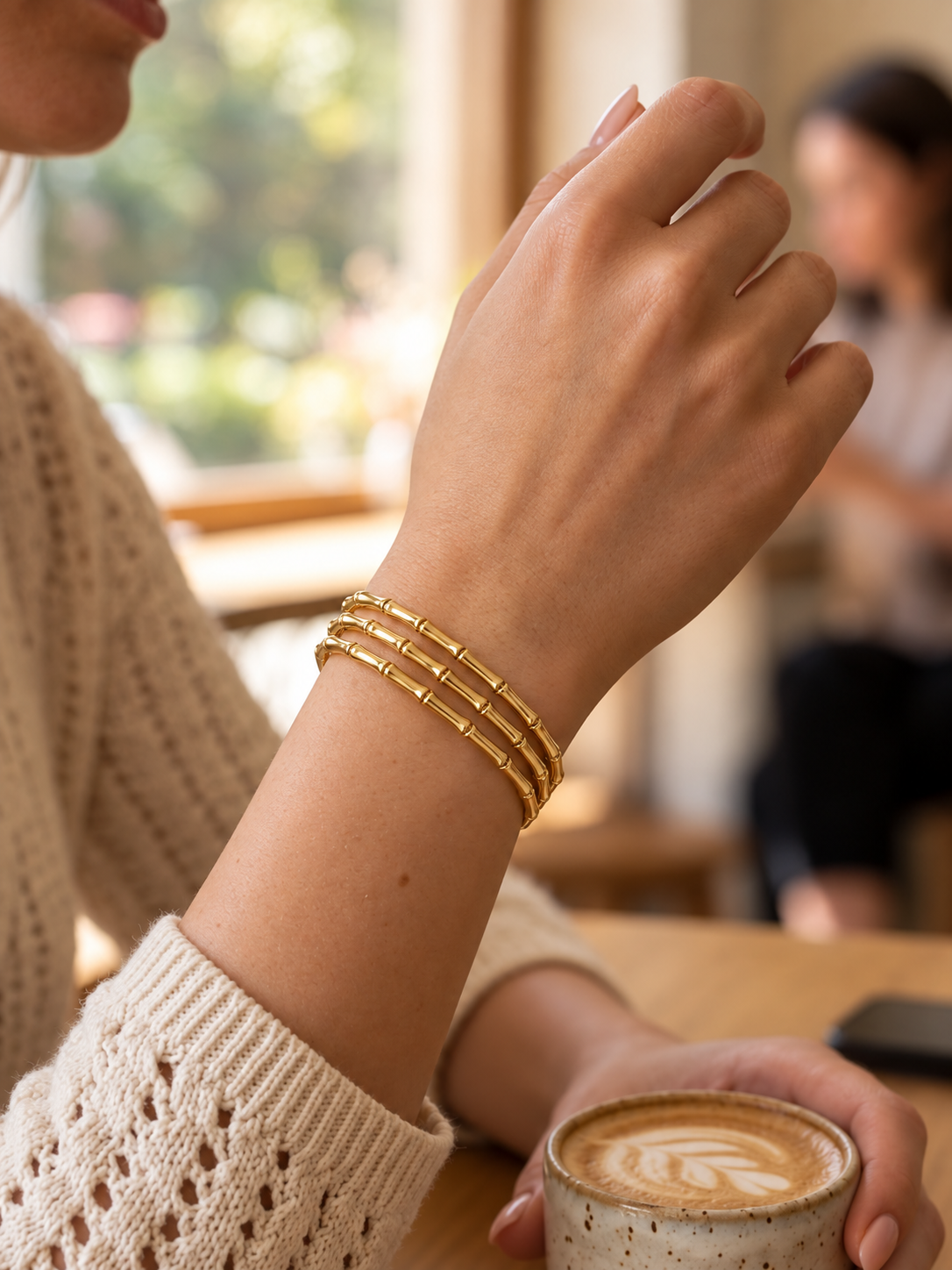 Graduated Gold Open Cuff Bracelet – Tapered 3.6–18mm Wide