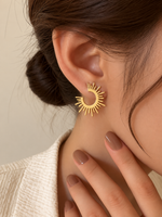 Modern Minimalist Gold Plated C-Shape Hoop Earrings