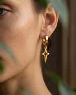Geometric Star, Circle Cone Earrings, Modern Minimalist Gold Plated