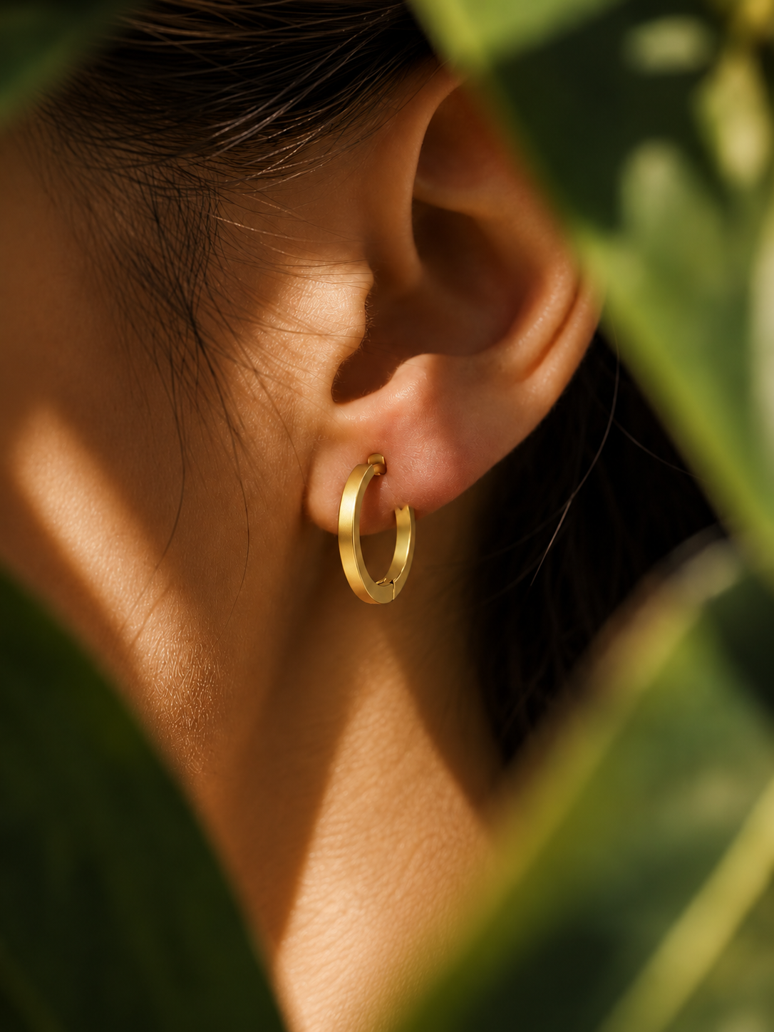 Minimalist Gold Plated Curved Surface Stud Earrings