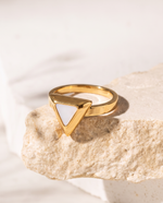 Triangle Shell Ring - Gold Plated