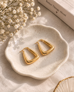 Pavé C-Curve Stud Earrings, 18k Gold Plated